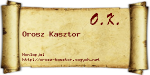 Orosz Kasztor névjegykártya
